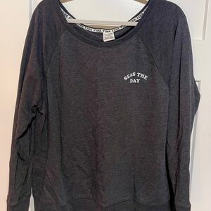 Victoria's Secret PINK Charcoal Gray Crew Neck Sweater